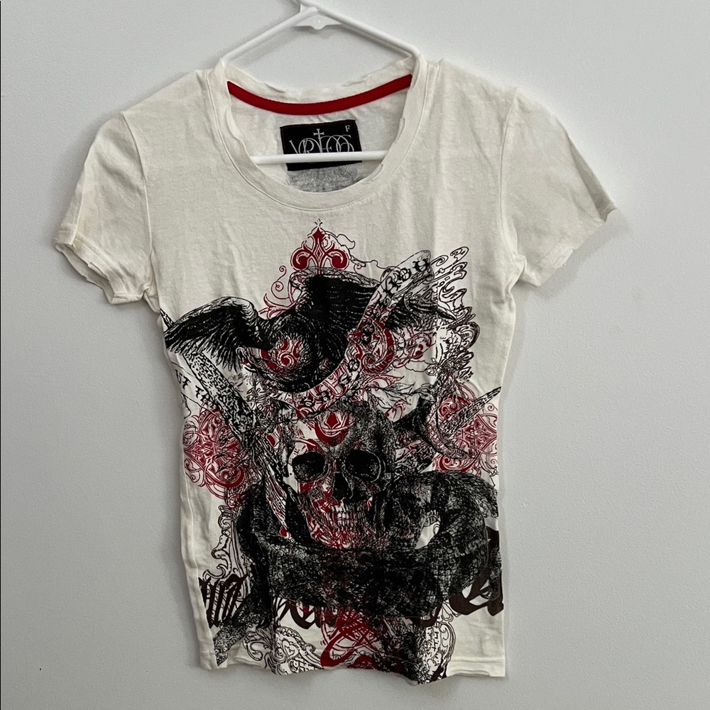 Women's Skull Graphic Tee - White
